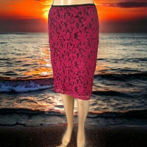 Do Be Pink Lace Pencil Skirt Sz S Wiggle Y2K Corpcore Office Siren Dark Romantic
